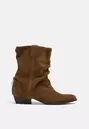 Leren slouchy joots-enkellaarsjes met hak