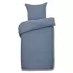 Parure de lit 1 personne 140x200cm gaze de coton bleu uni
