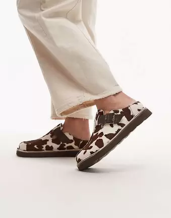 Clarks Solsbury mule in cow print