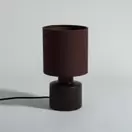 Adaba - Lampe en céramique et abat-jour en polyester recyclé marron