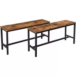 Vasagle - Bancs De Table à Manger - Industrial - Set Of 2 - Brown/Black