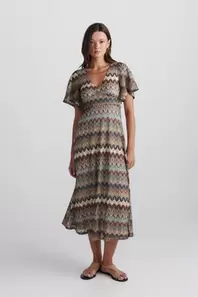 Vestido midi cenefa