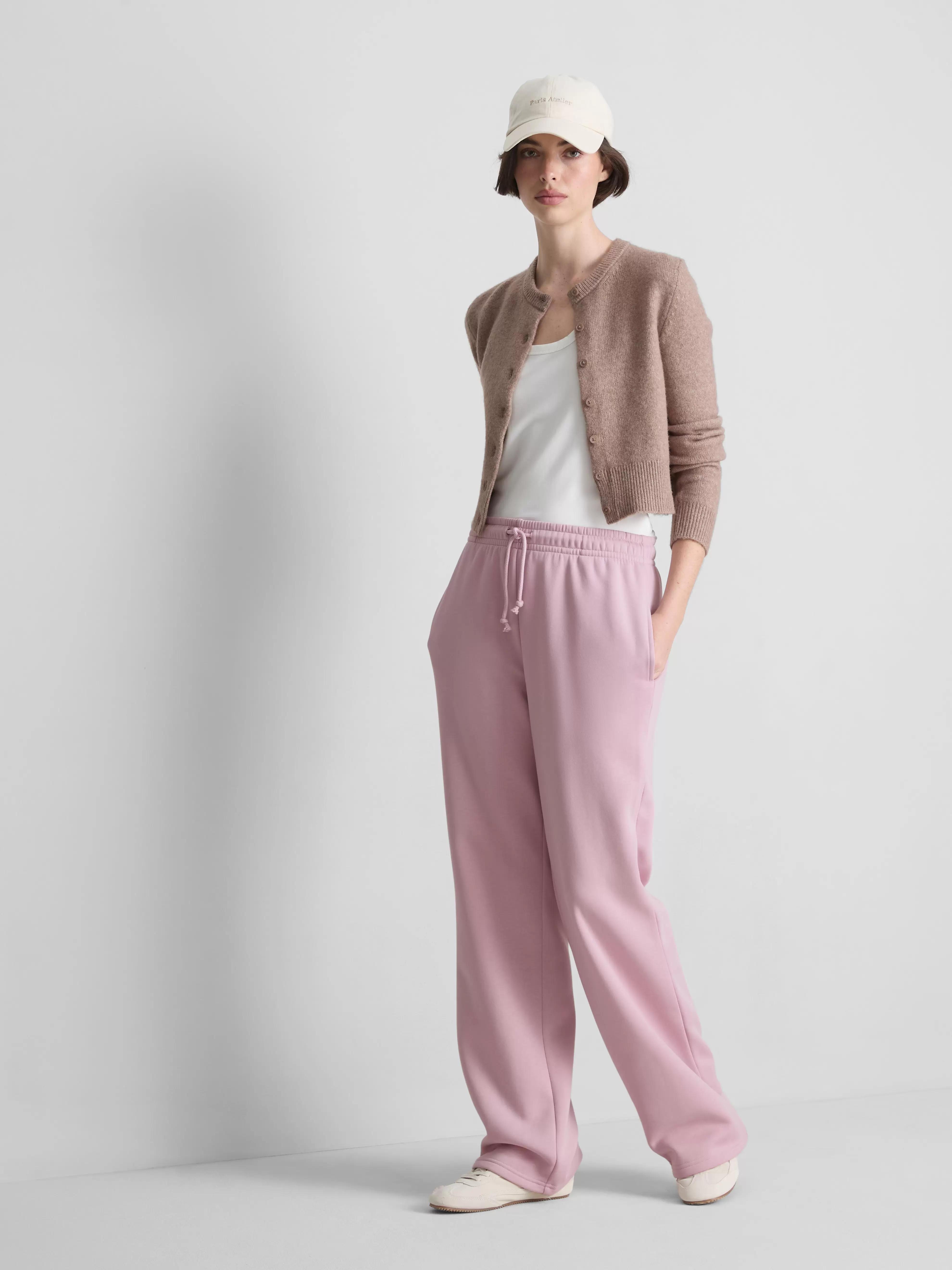 Bas de jogging droit en mélange de coton