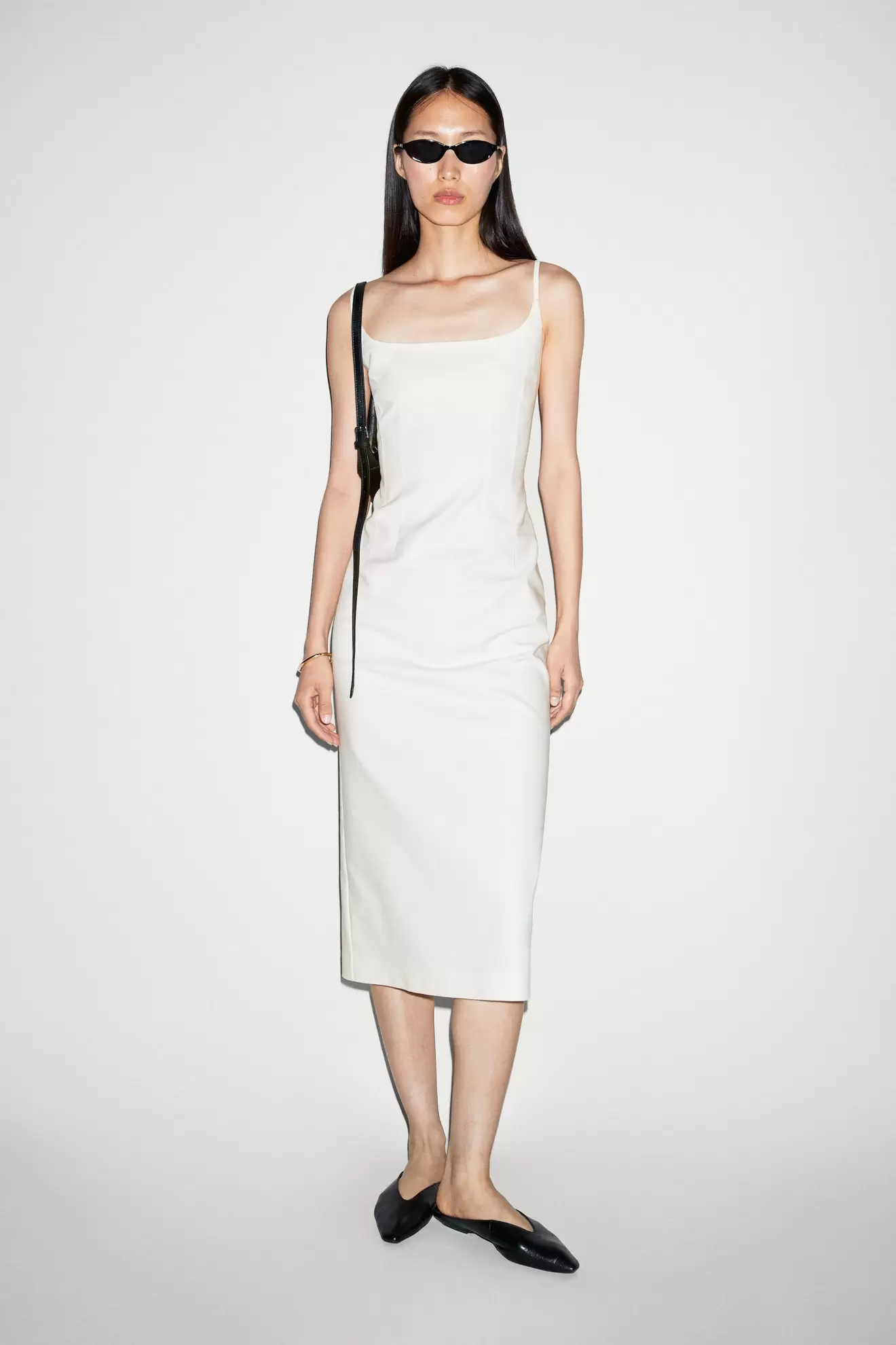Robe midi en mélange de coton stretch