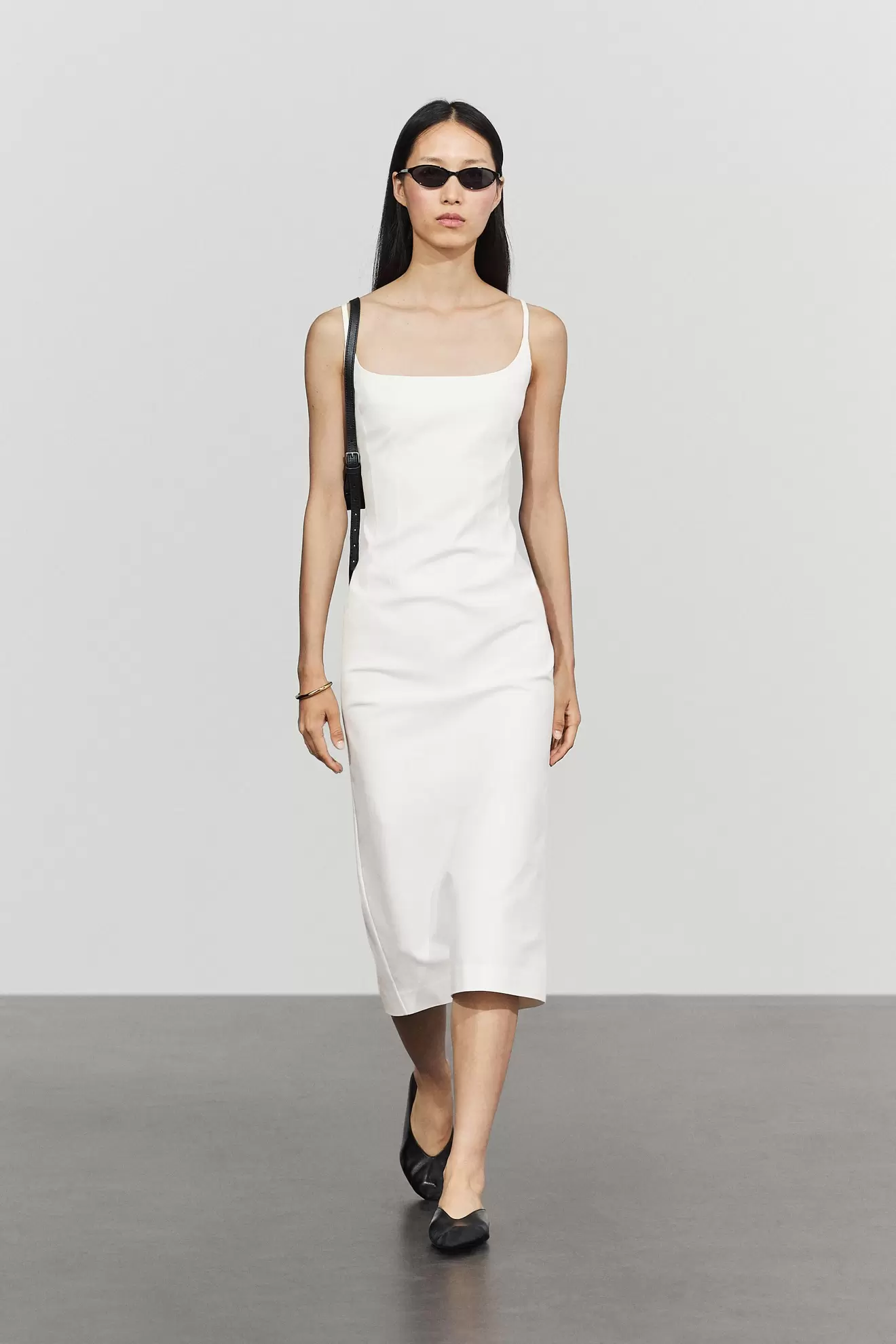 Robe midi en mélange de coton stretch