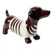 Objet déco chien teckel en dolomite marron 23,5xH14cm