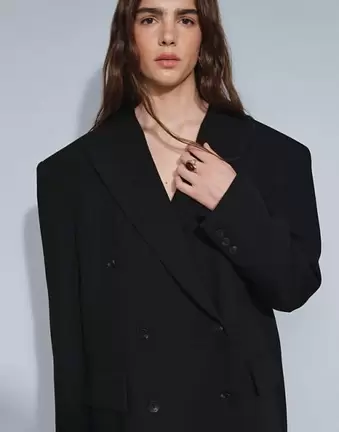 ASOS DESIGN Tailored super oversized double breasted blazer in black