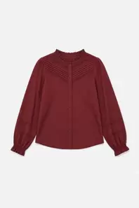 Blusa romántica cuello volantes