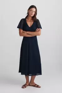 Vestido midi cenefa
