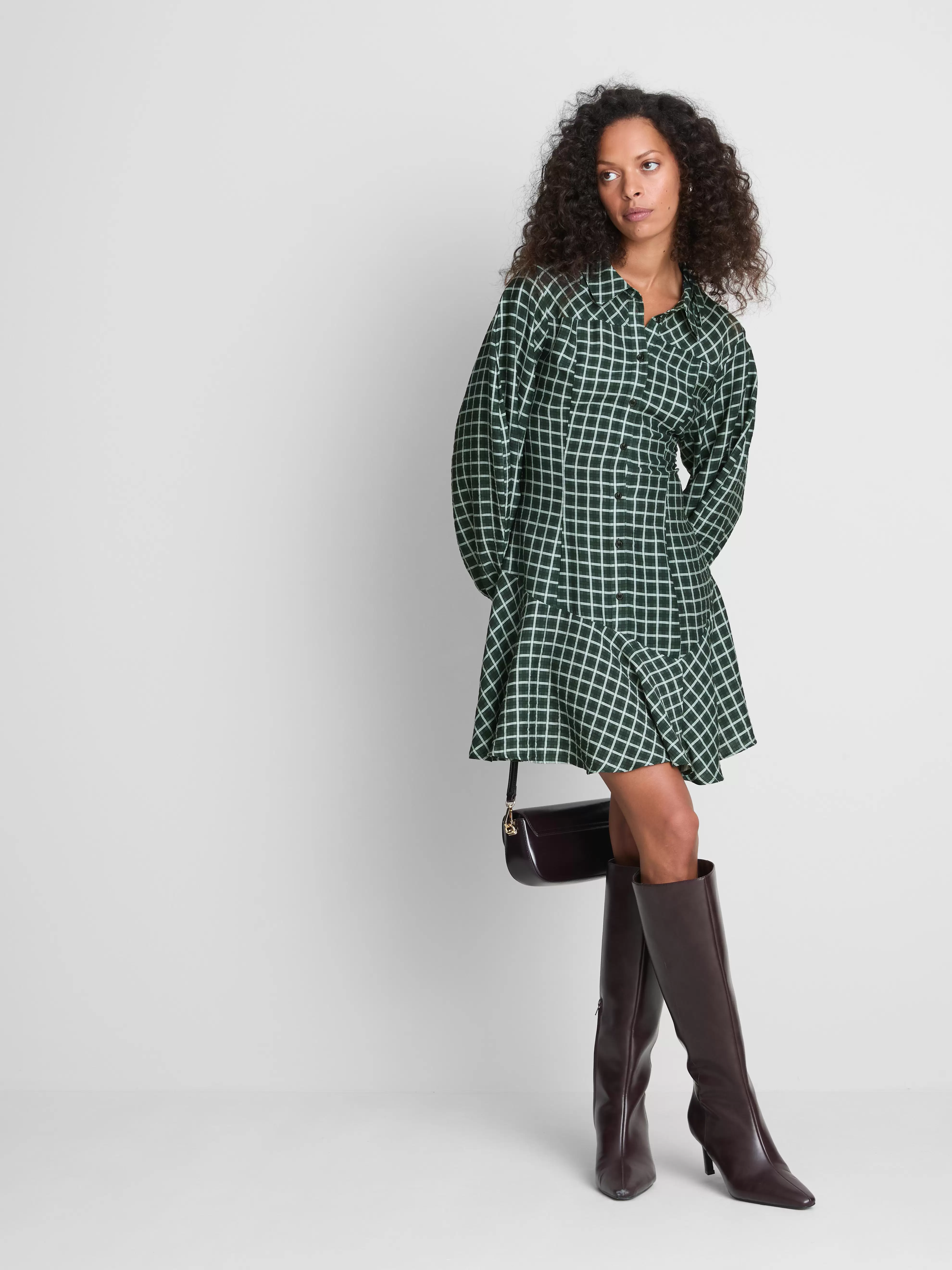 Robe-chemise asymétrique à carreaux Paula Echevarría