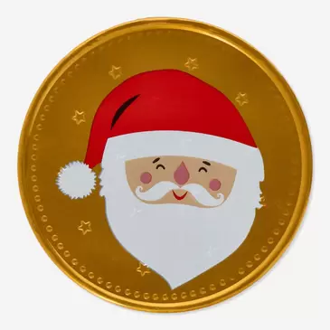 Moneda grande de chocolate navideña