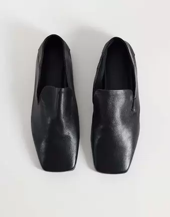 ASOS DESIGN Malachi slipper style shoes in black leather
