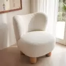 NOHAM - Fauteuil bouclettes écrues