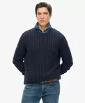 Pull ras-du-cou en maille torsadée classique en coton