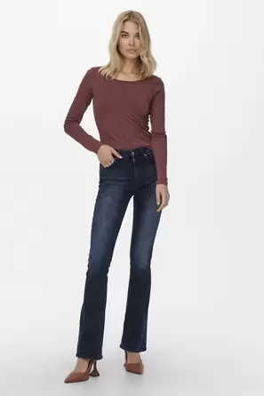 BLUSH FLARE - blue black denim