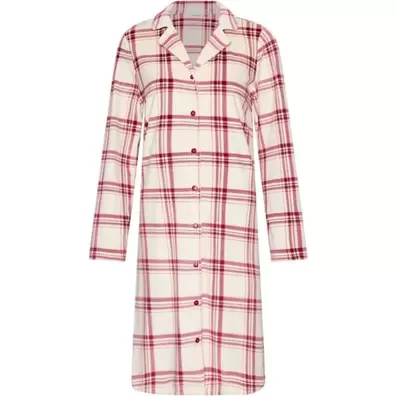 Pastunette nachthemd Alpine Creme - doorknoop - velours fleece - Maat 44