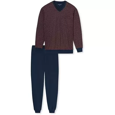 Schiesser lange pyjama Comfort koperkleurig - 100% katoen - Maat 56