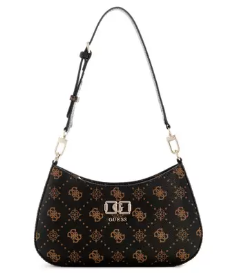 Emelie logo top zip shoulder bag