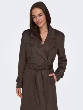 ONLY ONLINA Trenchcoat - Chocolate Brown - 15348498