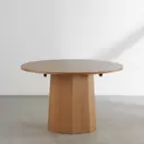 Para - Table à manger ronde extensible placage chêne, L120/180 cm