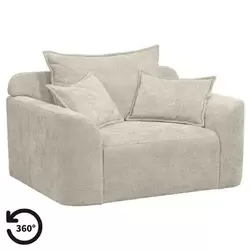 Causeuse Elsa - tissu Eden - beige