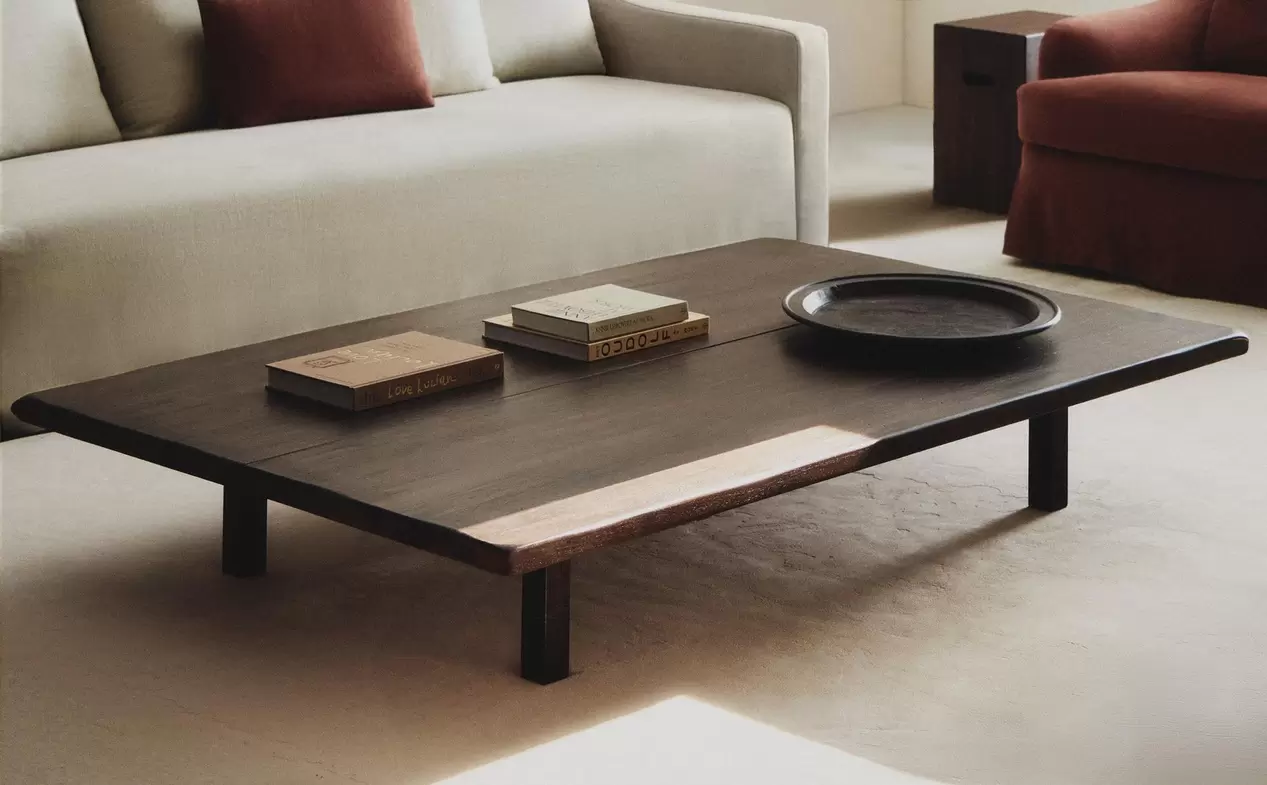 LOW-LEG COFFEE TABLE LARGE WOODEN BEDSIDE TABLE