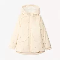 Parka en gomme et velours avec imprimé cœur irisé fille