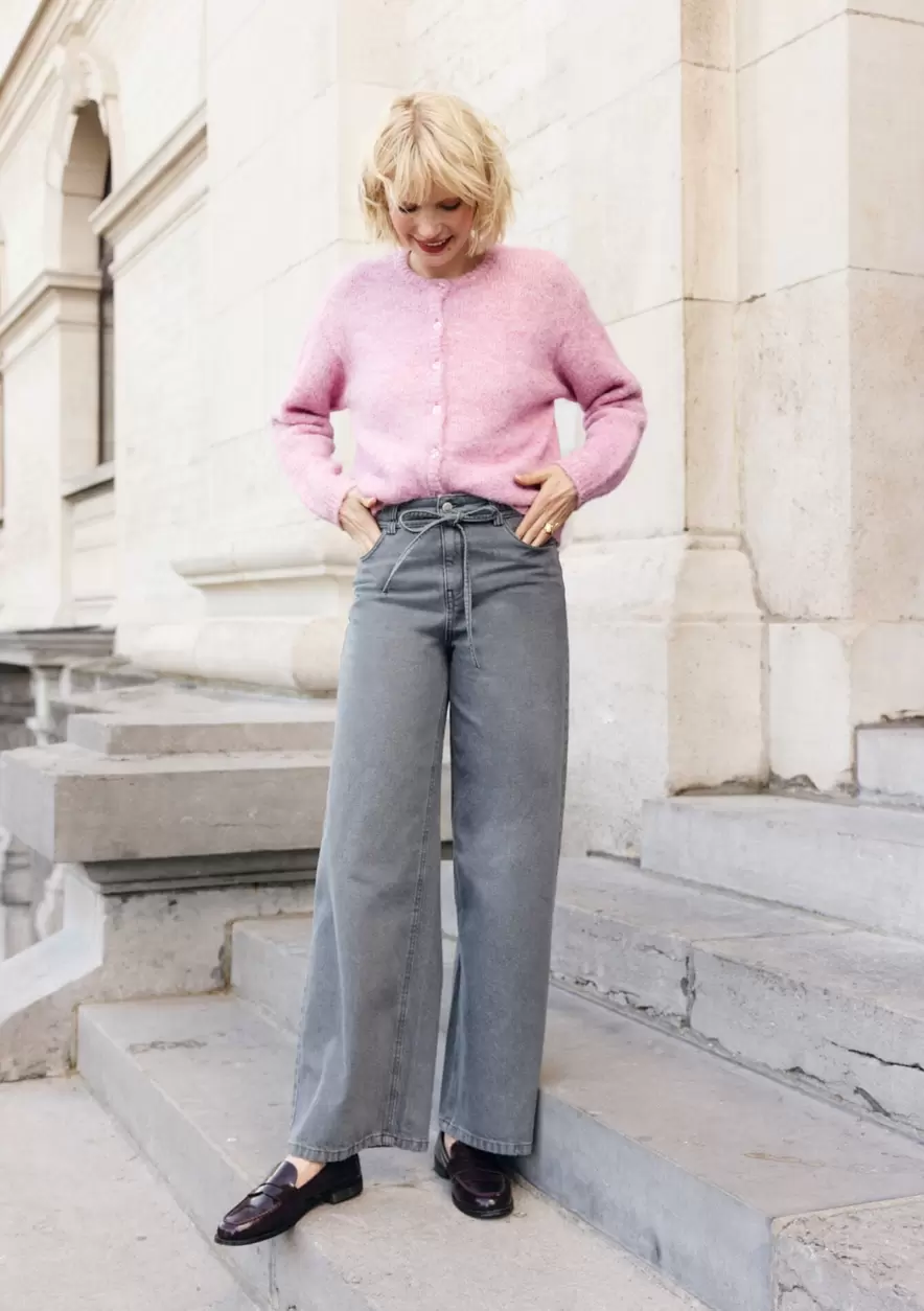 Jean large à taille nouée