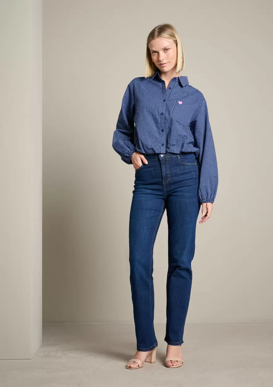 Jean droit taille haute