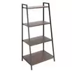 Étagère Luffi 4 niveaux métal noir et marron 43x30xH90cm