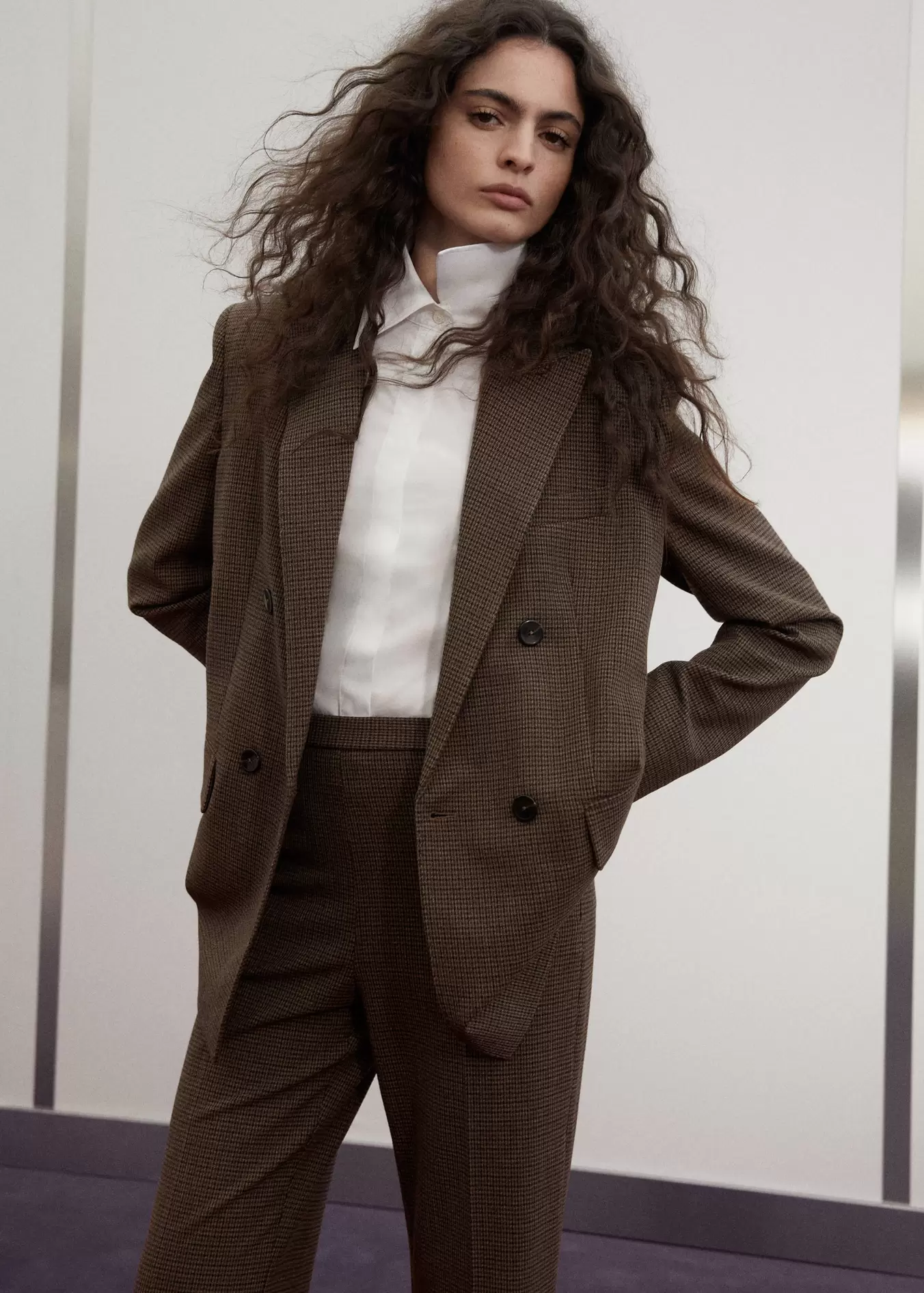 Double-breasted suit blazer