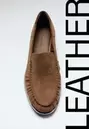 Loafers van leer met plooien
