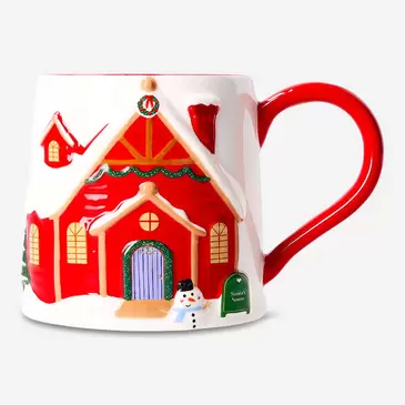 Taza con casa de Papá Noel - 380 ml