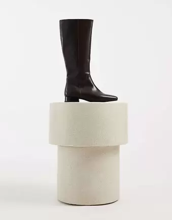 Vagabond Shoemakers Livia leather round toe knee boots in chocolate