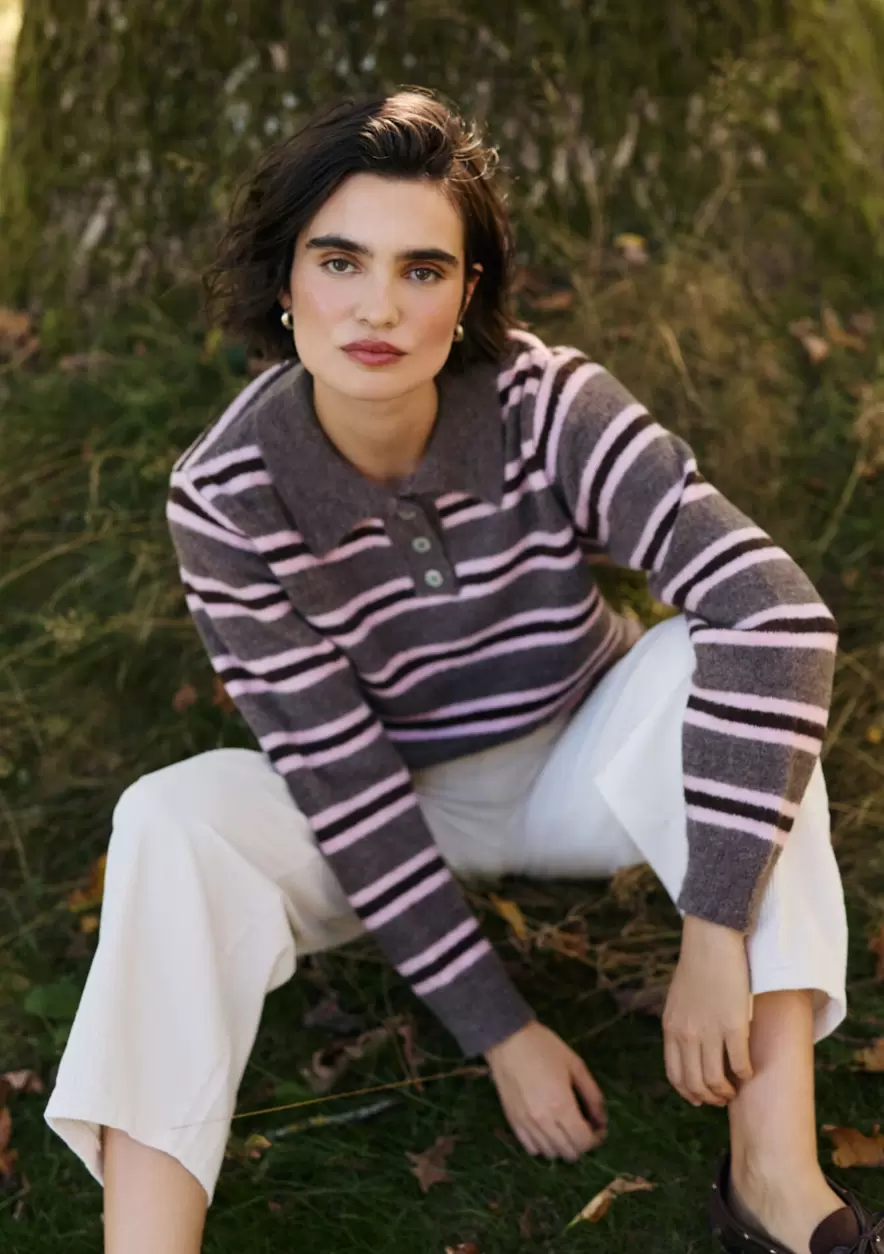 Pull polo à rayures