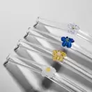 Salisbury - Pailles en verre motifs fleurs (x4)