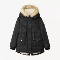 Parka déperlante à capuche effet fourrure fille