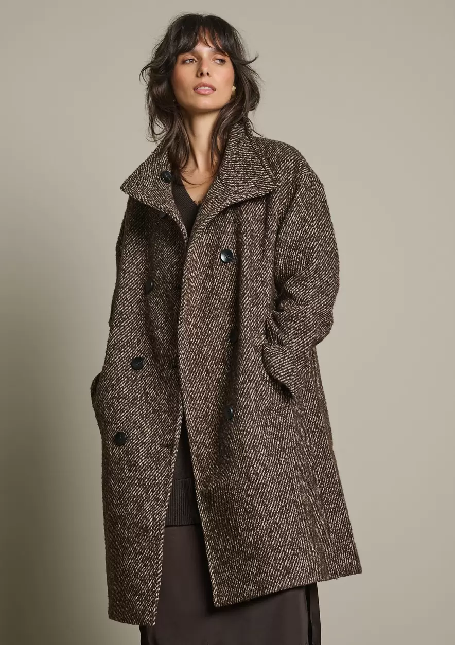 Manteau texturé croisé
