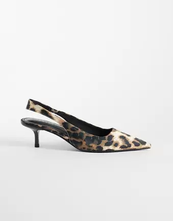 ASOS DESIGN Signature kitten heeled shoes in leopard