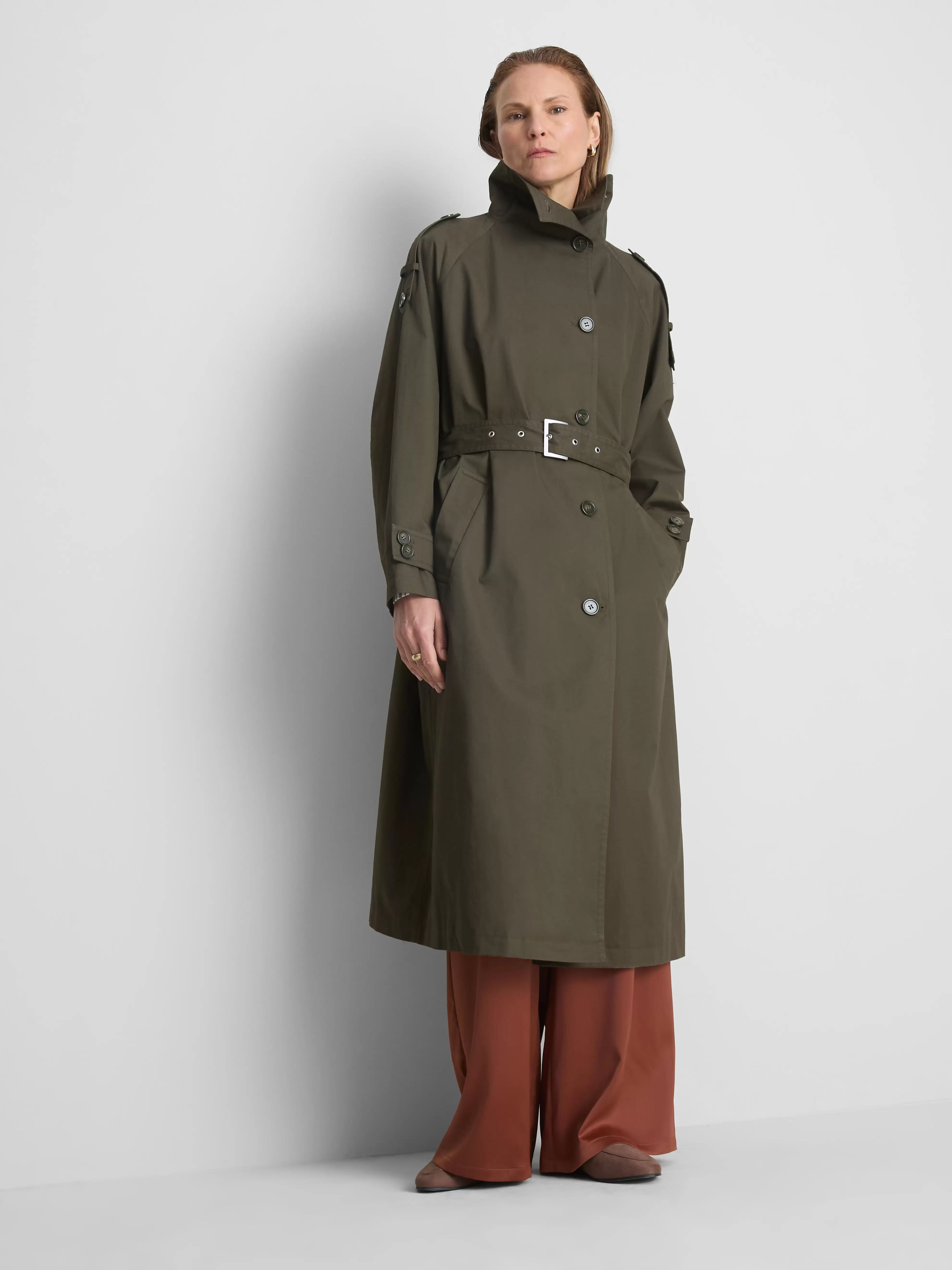 Veste imperméable longue en tissu épais