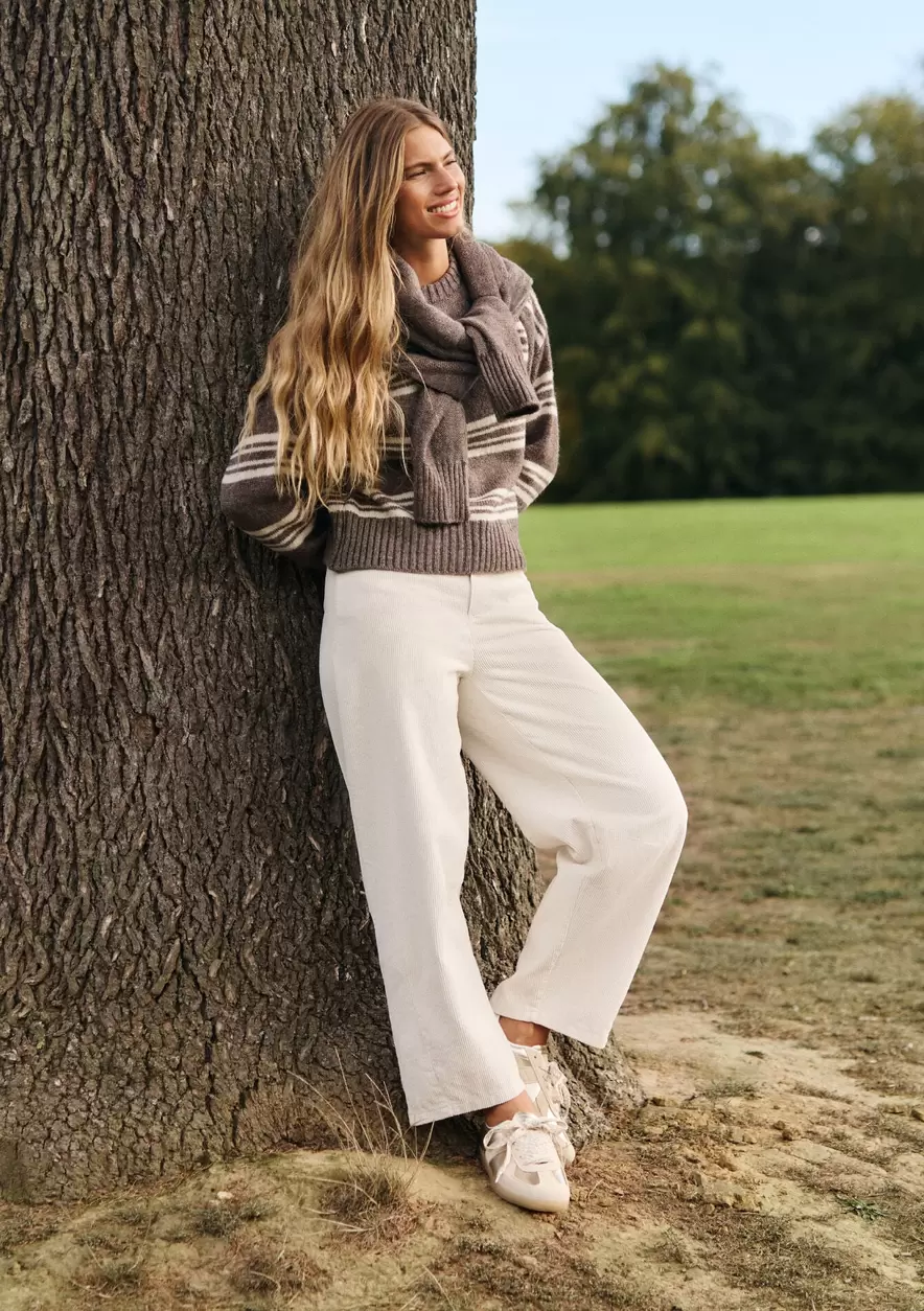 Pantalon barrel en velours côtelé
