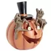 Citrouille Halloween orange LED polyrésine 15,5x14,5xH18cm