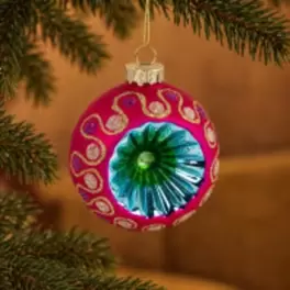 Lot de 6 - Boule de Noël vintage en verre multicolore