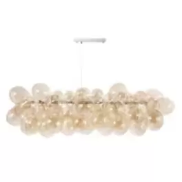 Cloud - Lustre en acier et globes en verre ambré, L133 cm
