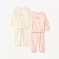 Lot de 2 ensembles de jogging bébé en molleton
