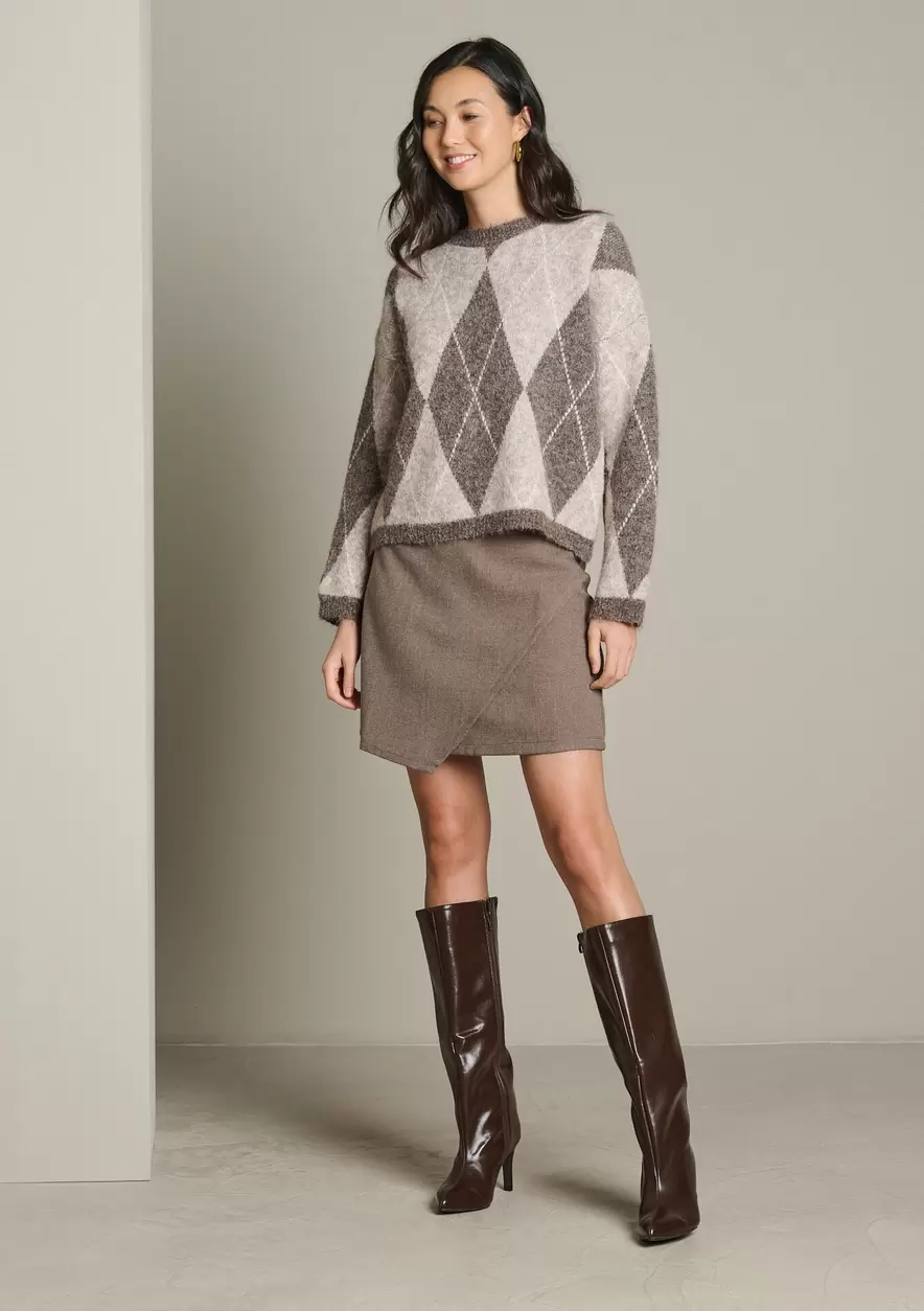 Pull oversize à motif losanges