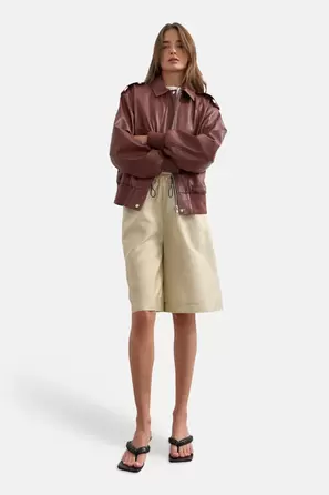 Jas in imitatieleer - Burgundy
