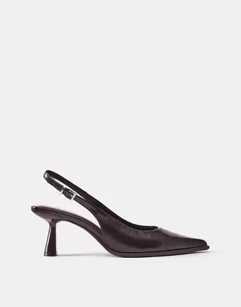 Pull&Bear Slingback high-heel shoes in brown