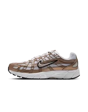 Nike Women's P-6000 Trainers in white and gold
