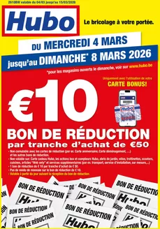 Catalogue Hubo à Maasmechelen | Hubo Dépliant valable jusqu'au 15/03/2026 FR | 2026-03-04T00:00:00.000Z - 2026-03-08T00:00:00.000Z